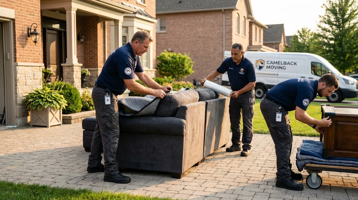 Large estate moving crew wrapping furniture in Alum Creek, WV